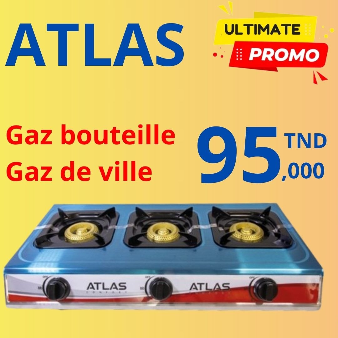 Réchaud 3 feux inox atlas